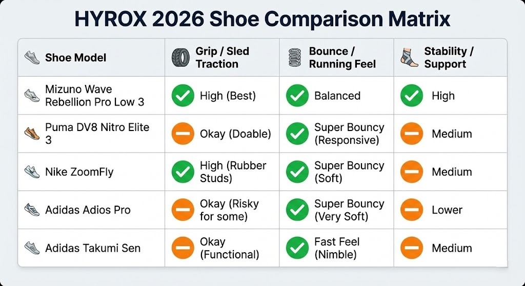 Best Hyrox Shoes Matrix Comparison